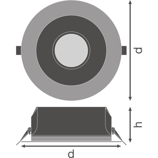 Oprawa DOWNLIGHT PFM DN195 21W 830 WT IP54 UGR19