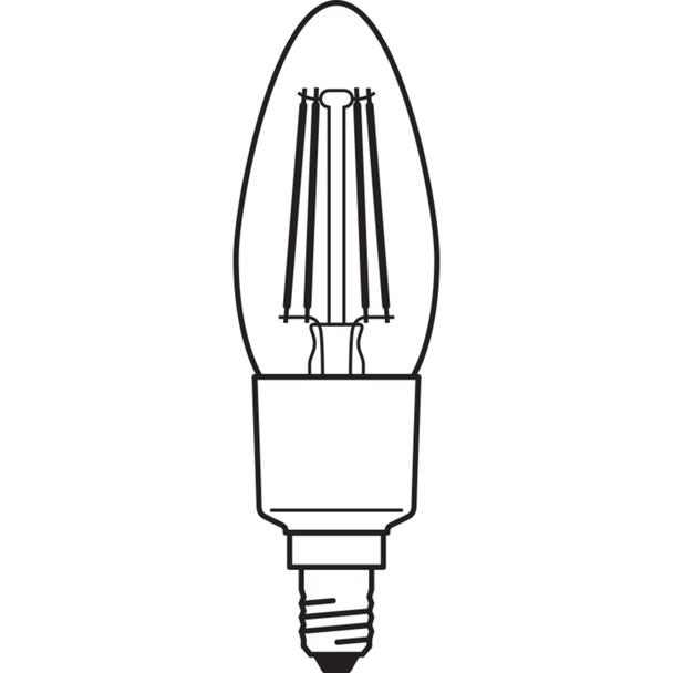 Żarówka LED E14 B35 4W = 40W 2700K Ciepła 470lm 300° Filament SMART+ WIFI Ściemnialna 4058075609754 LEDVANCE