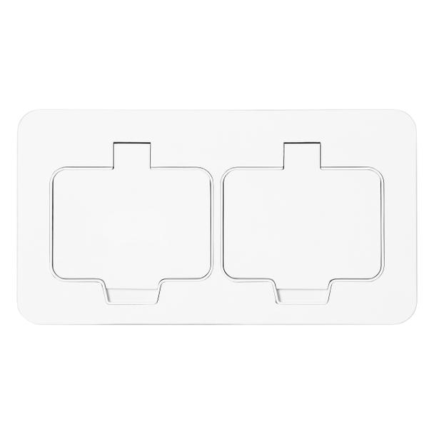 Hermetyczne gniazdo elektryczne podwójne, prostokątne, IP55, 2x2P+Z(French), białe
