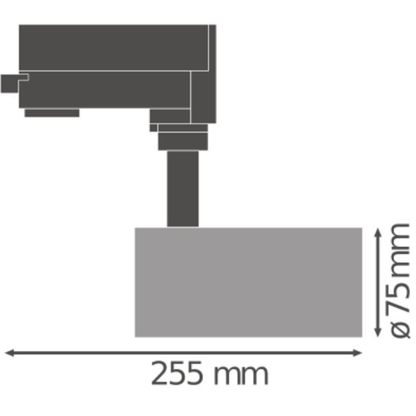 Szynowa oprawa TRACKLIGHT SPOT D75 25W 4000K 90RA NFL GY