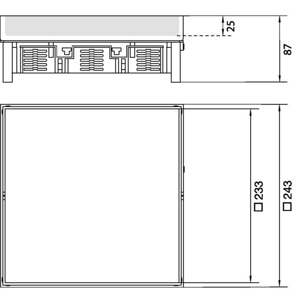 tehalit.VE-EE Pokrywa pełna IP54 5kN MKQ12 244x244 25mm mosiądz