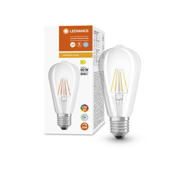 LED COMFORT SUPERIOR CL Edison FIL 60 dim 5,8W 940 E27 LEDVANCE