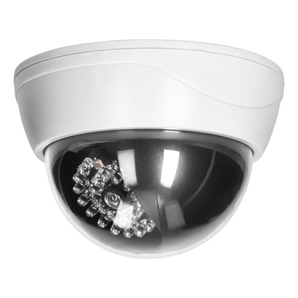 Atrapa kopułowej kamery monitorującej z podczerwienią CCTV, bateryjna