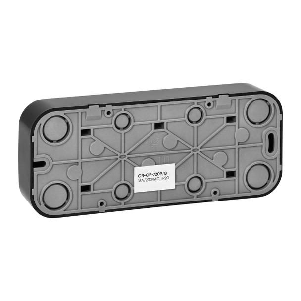 Gniazdo potrójne natynkowe ToDo 2P+Z IP20, 16A, 230V AC, 16A, 230V AC, czarny, 10 sztuk