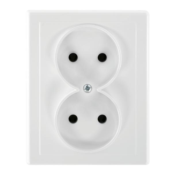 Gniazdo podwójne podtynkowe 2x2P Malta, 16A, 250V, PT-5M, biały