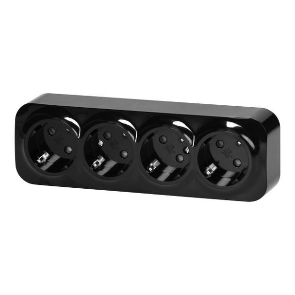 Gniazdo poczwórne natynkowy ToDo 2P+Z Schuko IP20, 16A, 230V AC, 16A, 230V AC, 8 sztuk