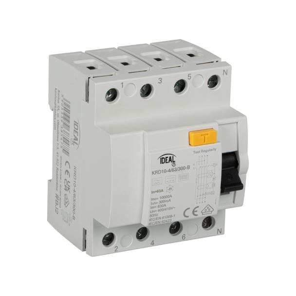 KRD10-4/63/300-B Wyłącznik różnicowoprądowy IDEAL TS 4P KRD10-4/63/300-B typ B KANLUX