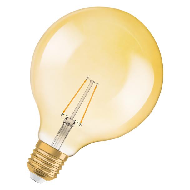 Żarówka LED Vintage 1906 LED CL GLOBE125 FIL GOLD 22 non-dim 2,5W/825 E27 4058075808980 LEDVANCE