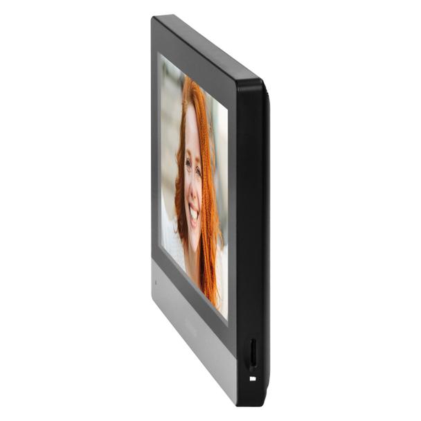 Wideo monitor bezsłuchawkowy, kolorowy, LCD 8", dotykowy, WiFi + APP na telefon, z gniazdem na kartę