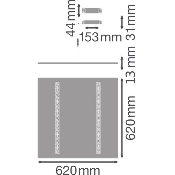 PANEL INDV 625 33W 4000K LEDV PANEL LED LEDVANCE