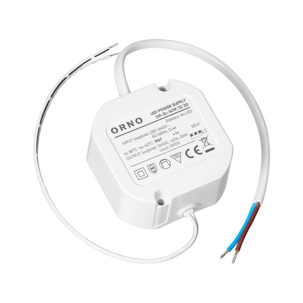 Zasilacz LED, dopuszkowy, 12V, 20W, IP67, plastikowa obudowa