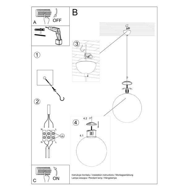 Sollux Lampa wisząca UGO 40 złota SL.0717