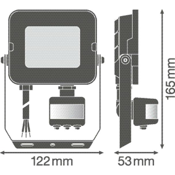 Naświetlacz LED FLOOD COMPACT SENSOR V 20W 840 SYM 100 BK 4058075575288 LEDVANCE