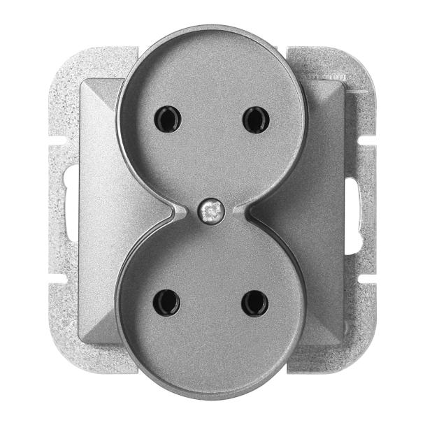 Gniazdo podwójne podtynkowe 2x2P+Z Pearl, 16A, 250V, PT-6 PR, antracyt
