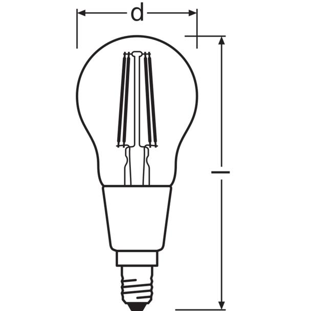 Żarówka LED E14 P40 4W = 40W 2700K Ciepła 470lm 300° Filament SMART+ WIFI Ściemnialna 4058075609778 LEDVANCE