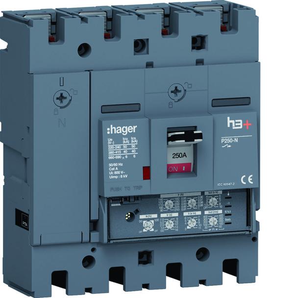 MCCB Wyłącznik mocy h3+ P250 4P 250A 40kA LSI HNT251JR HAGER
