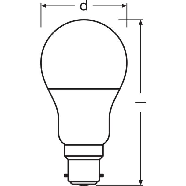 BASE CL A60 8,5W 827 230V FR B22D FS4 LEDVANCE