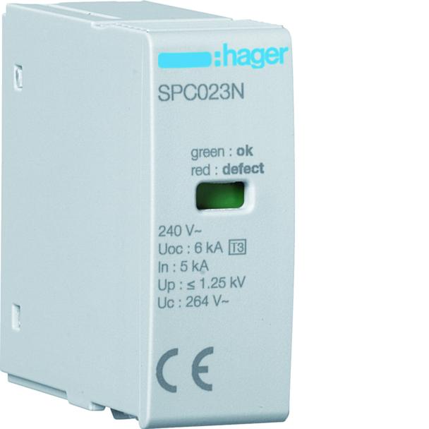 SPD Moduł T3 MOV 2P sieć TN-S In=5kA Uc=264V Uoc=6kV Up=1,25kV