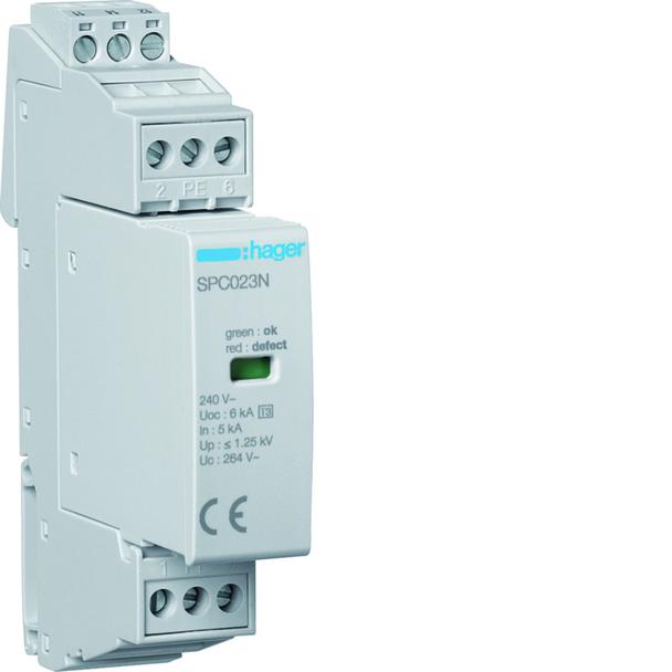 SPD T3 2P sieć TN-S In=3kA Up?1,25kV styk SPC203N HAGER