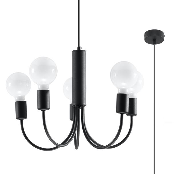 Sollux Żyrandol PICCOLO 5 czarny SL.0855