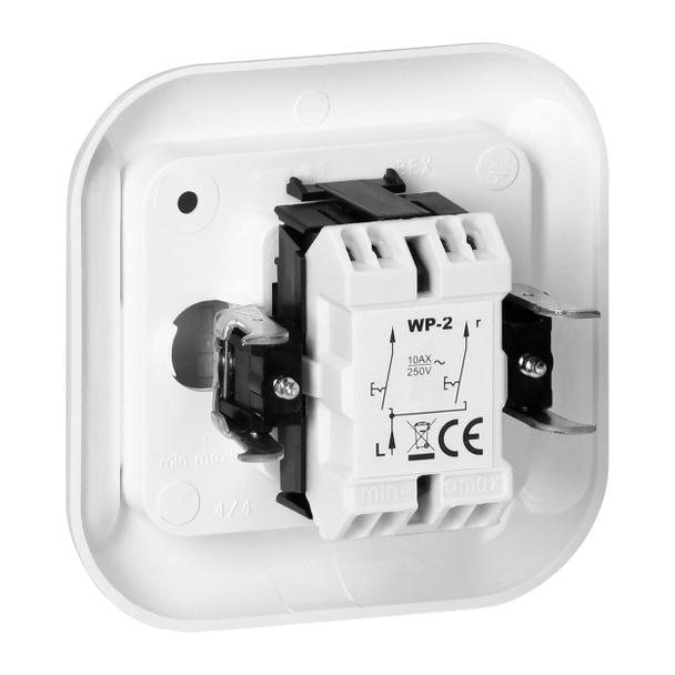 Łącznik podwójny podtynkowy 10A, 250V, świecznikowy, TOPAZ, biały