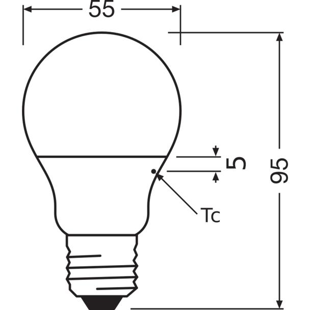 Żarówka LED A55 E27 4.9W = 40W 470lm 3000K Ciepła 200° VALUE CLASSIC Osram