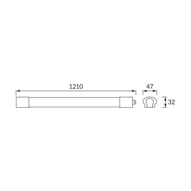 Ideus oprawa liniowa LED Frodo 18W 3810lm 6500K IP65 121cm 03917