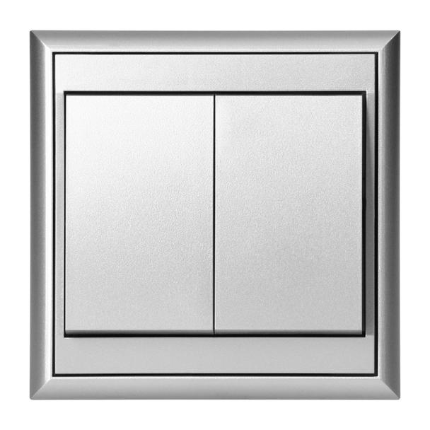 Łącznik podtynkowy świecznikowy Luna, 10A, 250V, WP-2L, srebrny