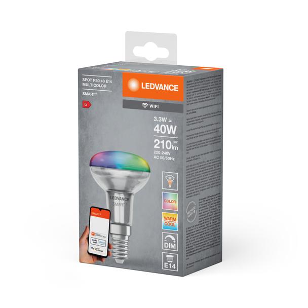 Żarówka LED E14 R50 3,3W = 40W 210lm RGB CCT 45° SMART+ WIFI Ściemnialna 4058075609556 LEDVANCE
