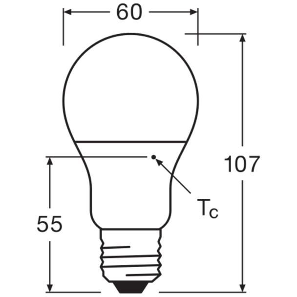 Żarówka LED A60 E27 8.5W = 60W 806lm 3000K Ciepła 200° VALUE CLASSIC Osram