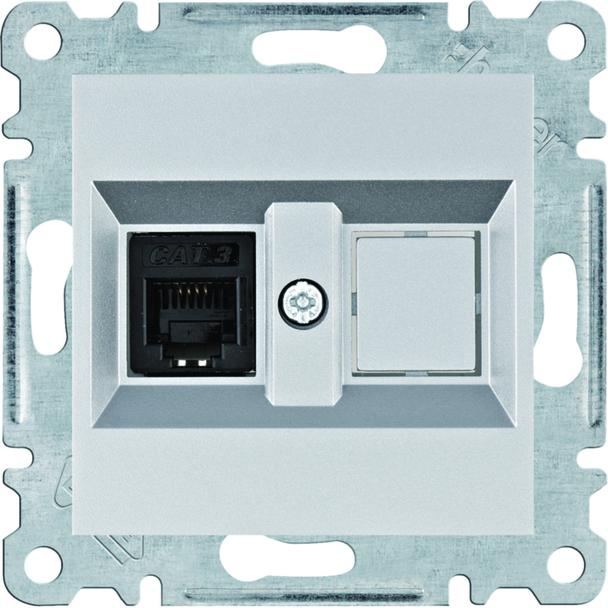 lumina Gniazdo telefoniczne pojedyncze RJ11, srebrny WL2012 HAGER