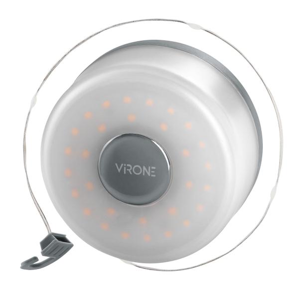 Lampka kempingowa z girlandą, 80/200lm, 2000mAh, 3000K, 8m