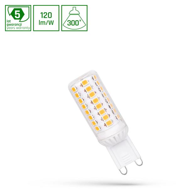 Żarówka LED G9 230V 4.5W WW b. ciepła SMD 5 lat gw. Spectrum LED