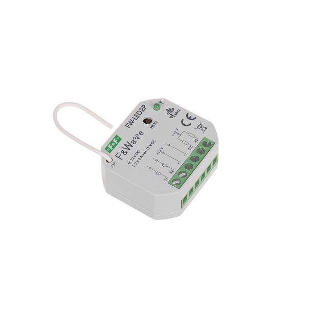 Radiowy dwukanałowy sterownik LED 12V - montaż PDT 10-16V DC FW-LED2P F&F