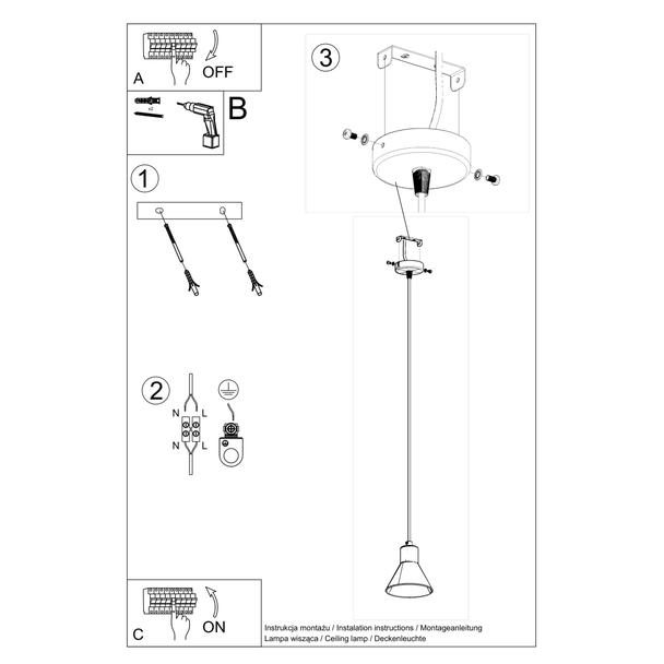 Sollux Lampa wisząca TAZILA 1 czarna [ES111] SL.0989