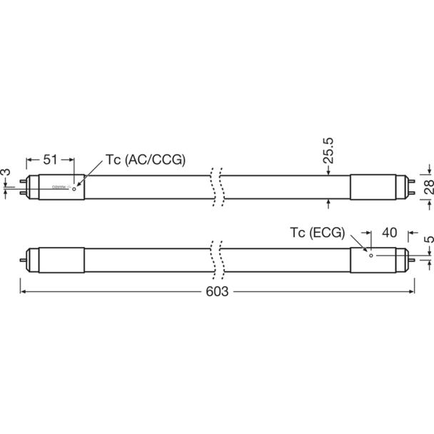 ST8PROU-0.6M 7,5W 830 220-240V UN TUBA LED LEDVANCE