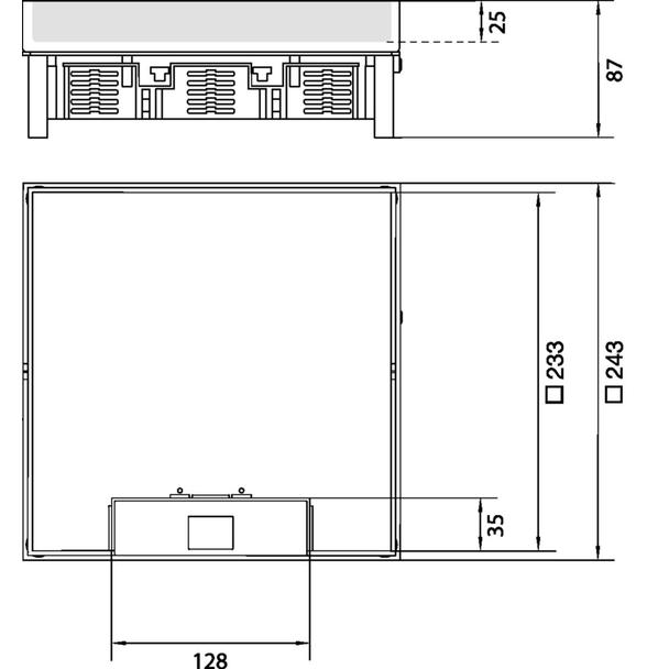 tehalit.VE-EE Pokrywa uchylna IP30 5kN MKQ12 244x244 25mm mosiądz