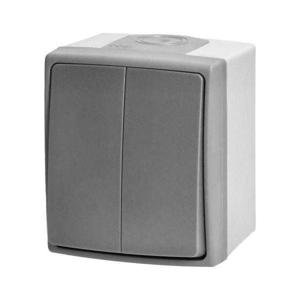 Łącznik świecznikowy AQUATIC PRO IP55, 10A, 230V AC, Szaro-Grafitowy