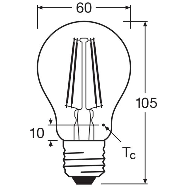 Lampa LED VALUE Classic A60 non-dim Filament 6,5W 827 E27
