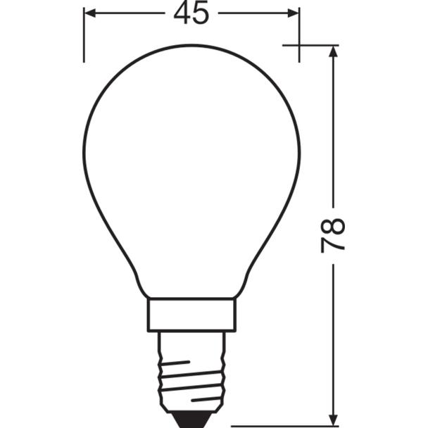 Lampa LED PERFORMANCE CLASS CLASSIC P GL FR 40 DIM 4.8W/827 E14 LEDVANCE