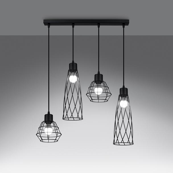 Sollux Lampa wisząca SUBA 4L czarna SL.1167