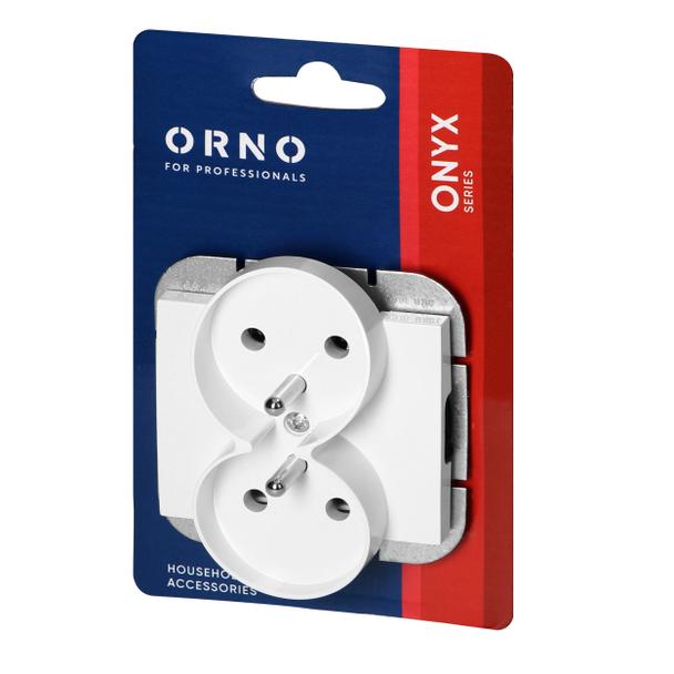 Gniazdo podwójne podtynkowe 2x2P+Z Onyx, 16A, 250V, PT-6OR, biały