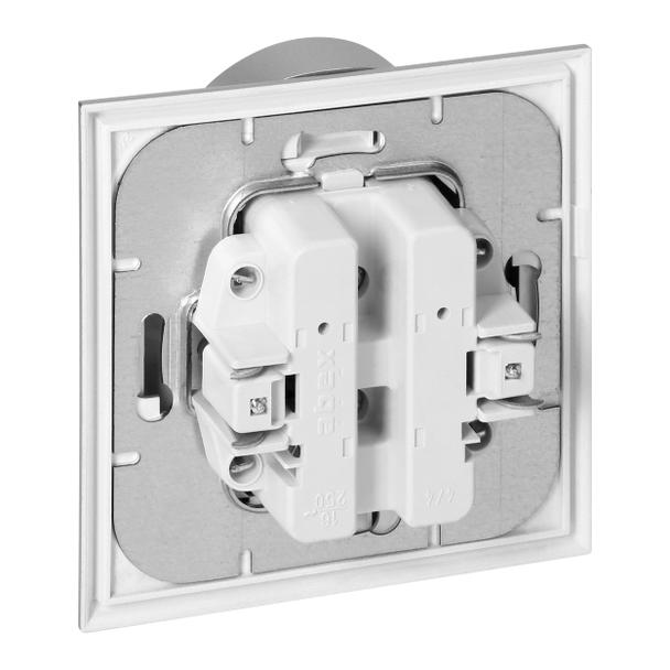 Gniazdo podwójne podtynkowe 2x2P+Z Luna, 16A, 250V, PT-6LR, srebrny