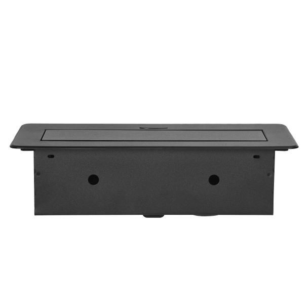 Gniazdo meblowe wpuszczane w blat z płaskim frezowanym rantem i ładowarką USB, 2x2P+Z (Schuko),2x US