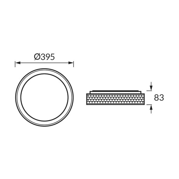 Plafoniera SMD LED RATAN LED C 24W BLACK CCT