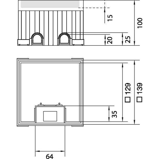 tehalit.VE-EE Zestaw puszka podło-montazowa mini IP30 3kN Q02 144x144 15mm stal