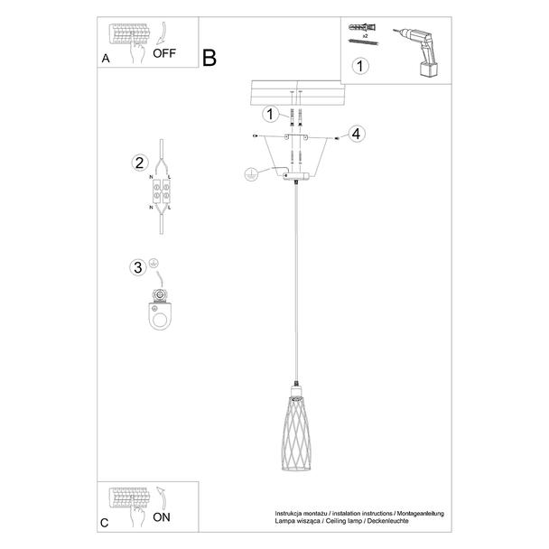 Sollux Lampa wisząca SUBA 1 czarna SL.1165