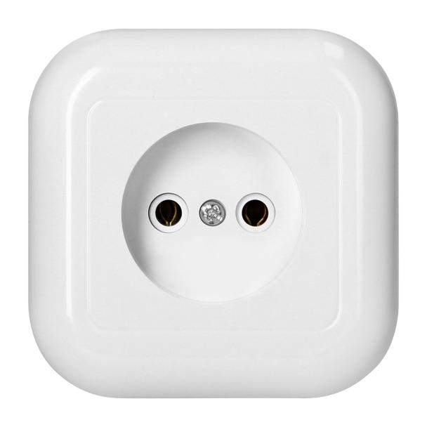 Gniazdo pojedyncze natynkowe 2p 16A, 250V, FAN, biały