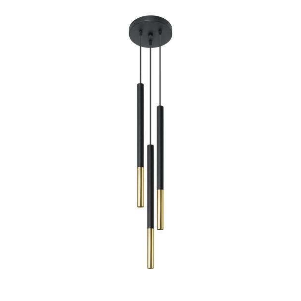 LAMPA Wisząca Tuba MOZAICA 3 Czarna SOLLUX SL.0893