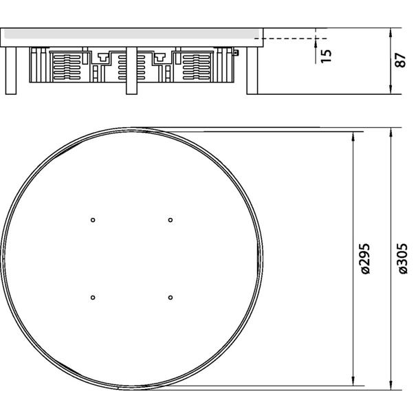 tehalit.VE-EE Pokrywa pełna IP54 20kN EKSR12 fi306 15mm stal nierdzewna